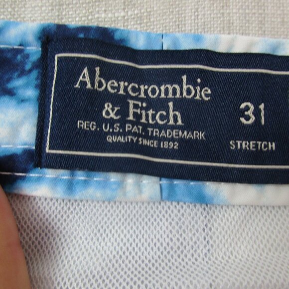Men's Abercrombie &‎ Fitch Blue tie dye Drawstring shorts, size 31 - Picture 9 of 9